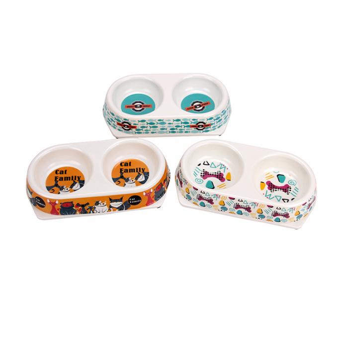 Το φιλικό προς το περιβάλλον μπολ τροφοδοσίας κατοικίδιων ζώων από ίνες μπαμπού/το διπλό μπολ τροφοδοσίας κατοικίδιων ζώων 1