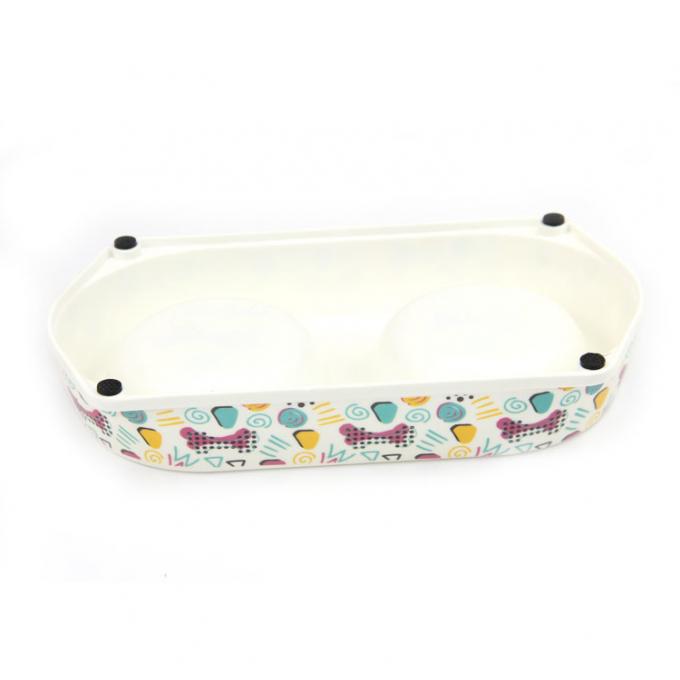 Περιβαλλοντικά φιλικό διπλό μπαμπού φορητό μπολ για σκύλους και κατοικίδια ζώα 2