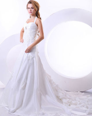 Προσαρμοσμένο γύρω από το λαιμό ιμάντα εφαρμόζει νυφικό φόρεμα για birdal, κορίτσια, γυναίκες