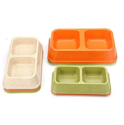 Διπλή και πολύχρωμη υπολίμανση μπαμπού Μεγάλο ή Μεγάλο Κούπελο Τροφίμων και Νερού για Σκύλους